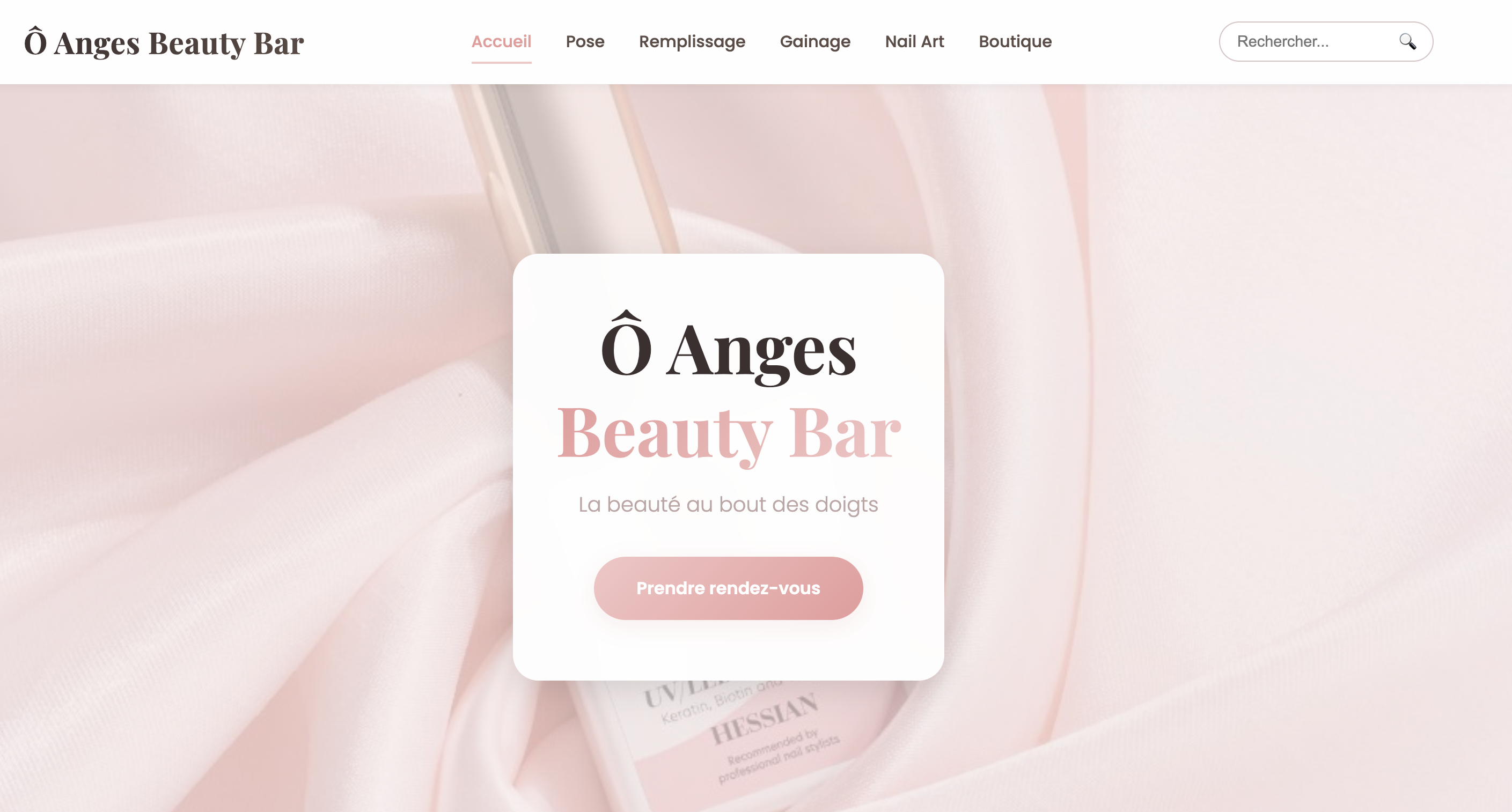 Template élégant pour salon de beauté O Anges Beauty Bar - Template Anicea Studio